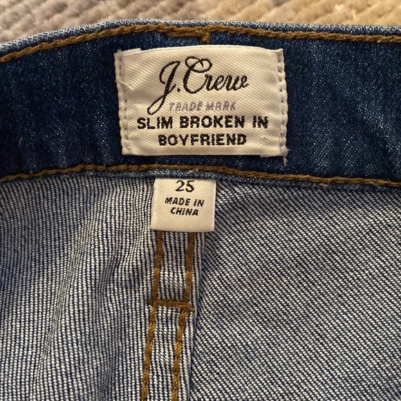 J crew slim broken in boyfriend jeans size 25 medium wash - Picture 2 of 6